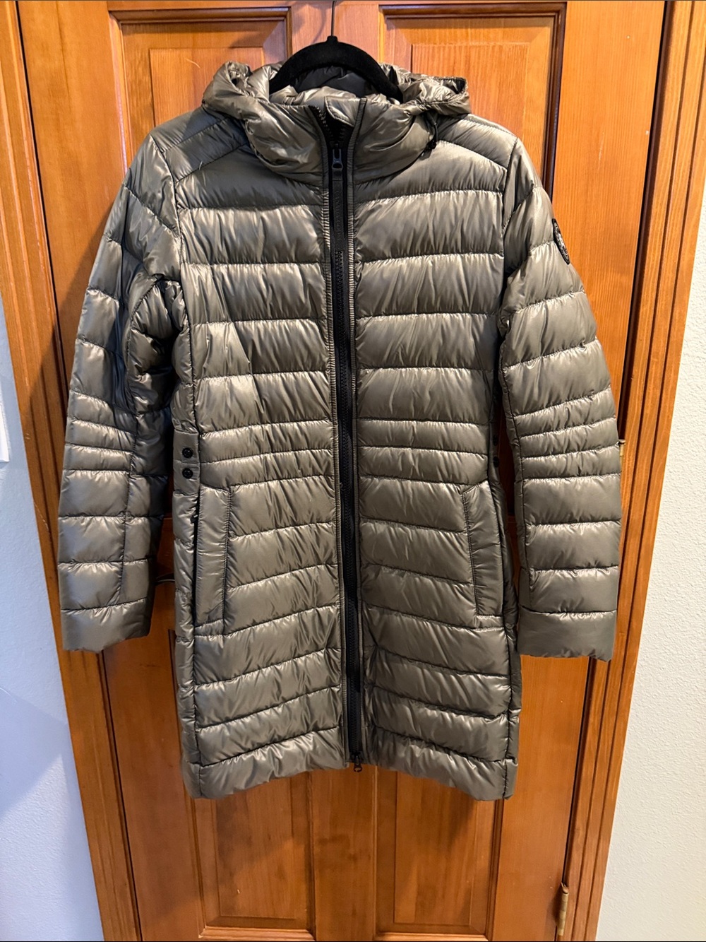 Canada Goose Hooded Long Puffer Coat - Olive